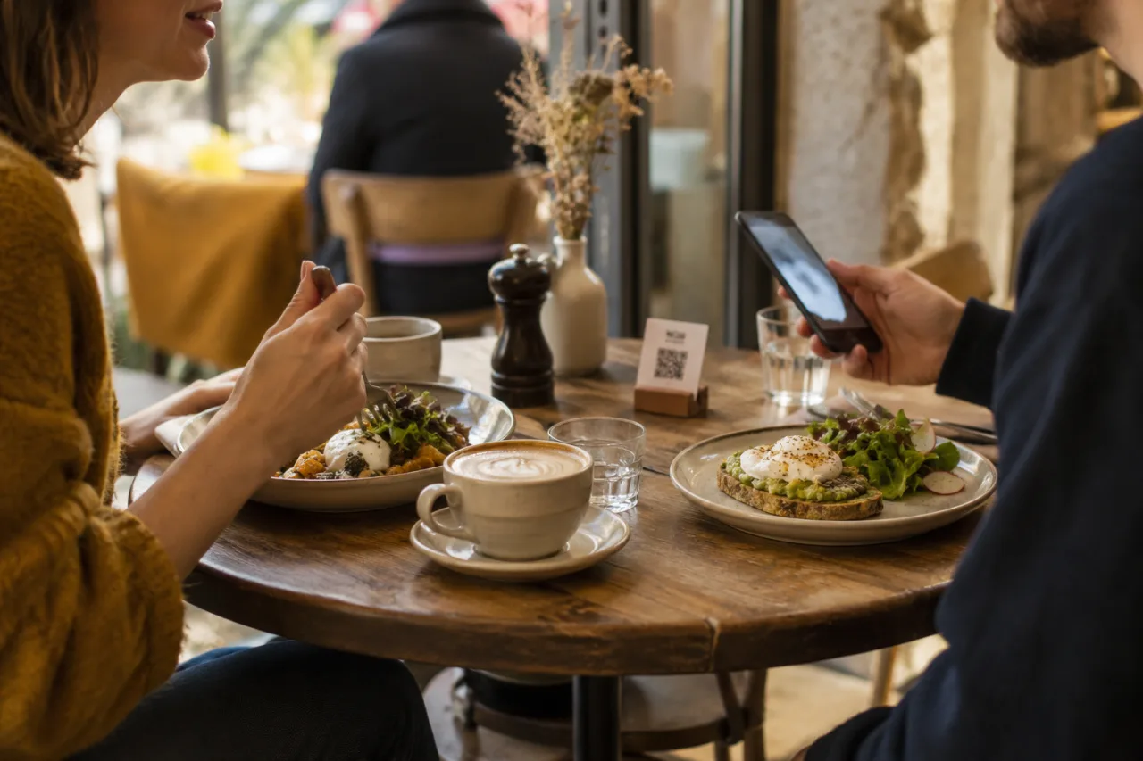 Gäste bestellen mit dem Smartphone am Tisch